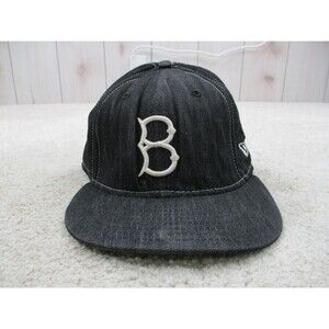Brooklyn Dodgers Hat Cap Fitted Mens 7 1/4 Black White New Era MLB Baseball